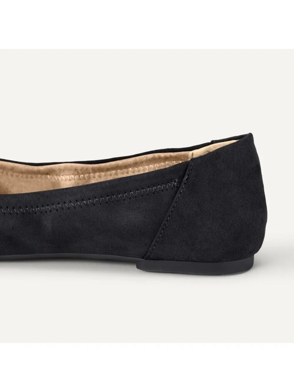 Amazon Essentials Women's Black Microsuede Synthetic Comfortable Slip On Flats